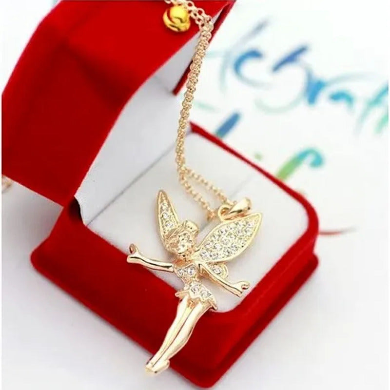 Exquisite Fashion Lovely Dancing Little Angel Pendant Necklace Women'S Zircon Ex
