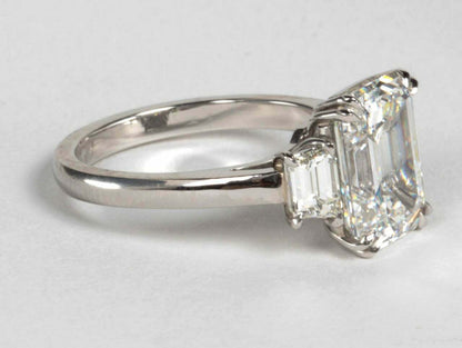 GIA Certified Emerald Cut F VS1 Diamond Platinum Ring