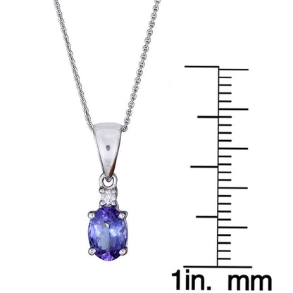 Gin & Grace 10KT WG Tanzanite and Diamond Accent Pendant Necklace