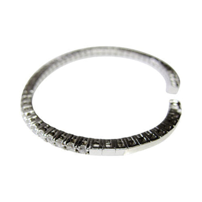 DIAMOND ROUND BRILLIANT SHAPE PRONG SET TOP SET CUFF DIAMOND BANGLE BRACELET