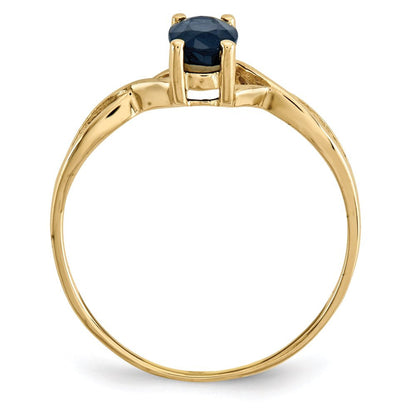10 Karat Yellow Gold Genuine Sapphire Birthstone Ring