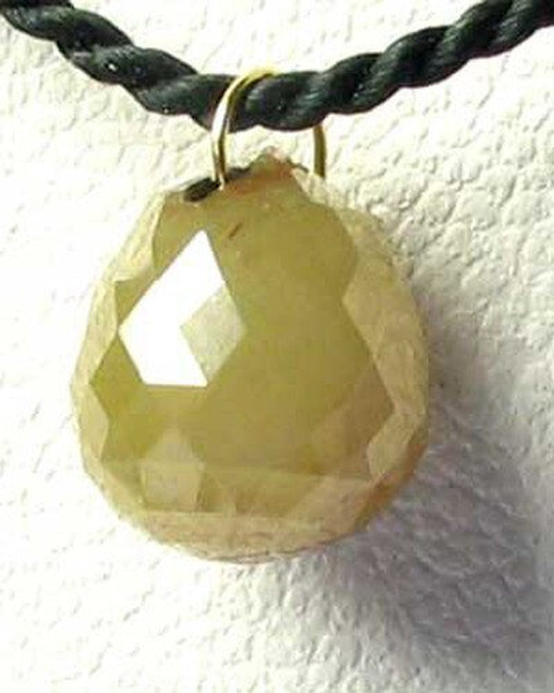 3.43Cts Bi-Color Diamond Briolette 18K Pendant | 8X7Mm |