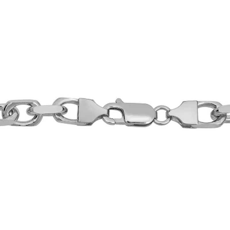 Italian Sterling Silver Diamond-Cut Oval Rolo Chain Bracelet, 8.5"