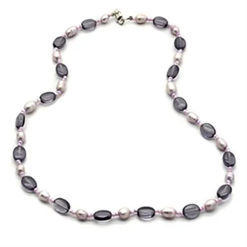 LOS066 - Silver 925 Sterling Silver Necklace with Synthetic Synthetic Glass in A