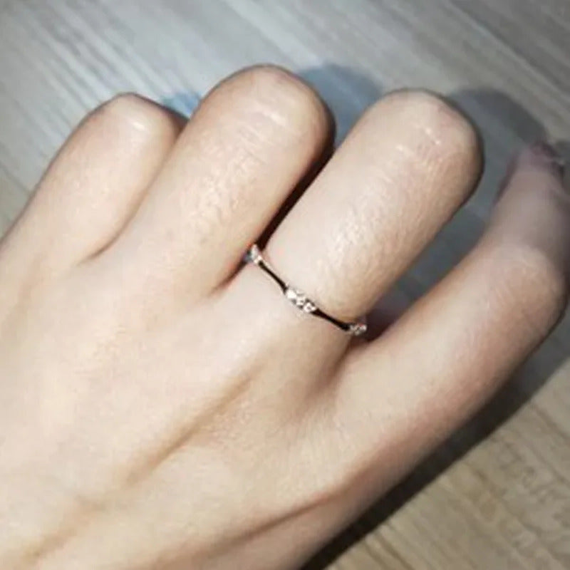 Chic and Lovely Lady Slim Ring Commemorate Ring Wedding Jewelry