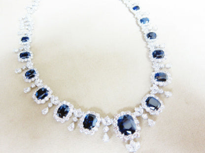 GIA CERTIFIED 14 CUSHION SHAPE 17.48 CT CENTER SAPPHIRE WITH NATURAL DIAMOND