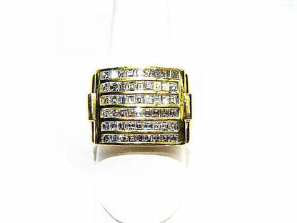 DIAMOND 54 ASSCHER SHAPE DIAMOND CHANNEL SET MENS DIAMOND RING DIAMOND BAND GOLD
