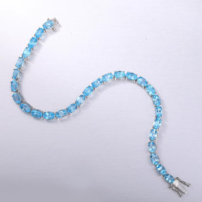 Pure 925 Sterling Silver Women'S Hand Bracelets Wholesale Natural Topaz Peridot