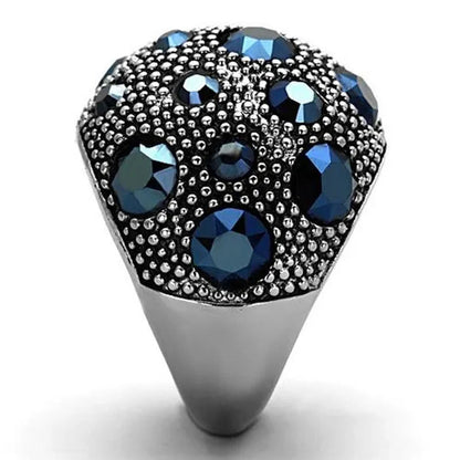 Women'S Stainless Steel 316 Montana 5.63 Carat Crystal Cocktail Fashion Ring Siz