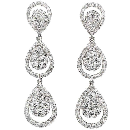 Diamond Dangle Drop Earrings