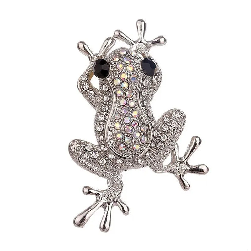 Personality Cute Frog Diamond Brooch Pin