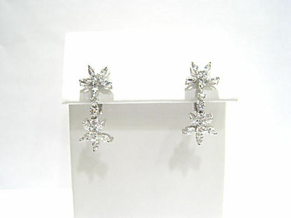 20 MARQUISE SHAPE DIAMOND 10 ROUND BR SHAPE DIAMOND FLUERETTE EARRING