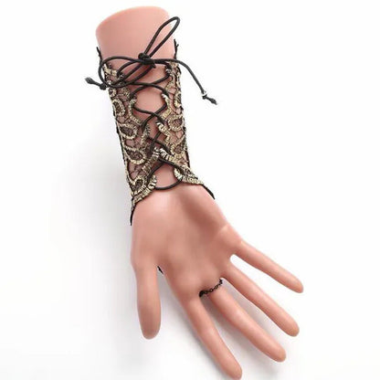 Women Steampunk 1Pc Fingerless Gloves Hollow-Out Bracelet for Dress Accessories