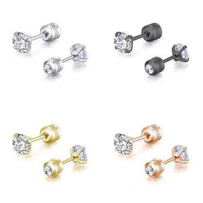 Exquisite Fashion 2-6Mm Diamond Earrings Set Earrings Double round Cubic Diamond