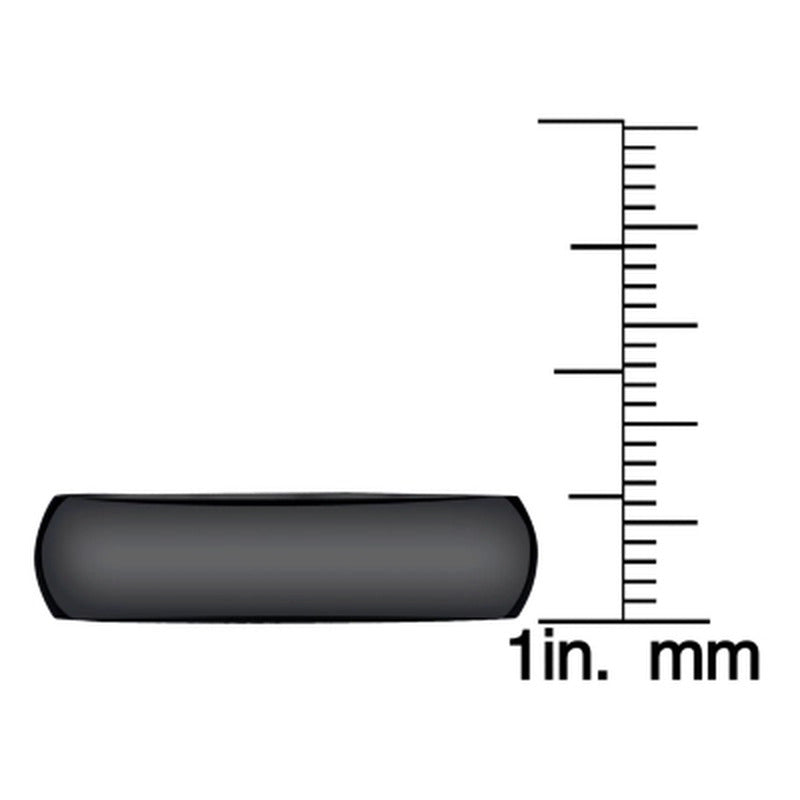 Men'S 6Mm Half round Black Tungsten Band