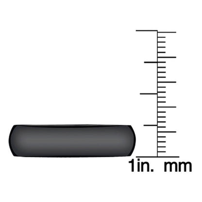 Men'S 6Mm Half round Black Tungsten Band