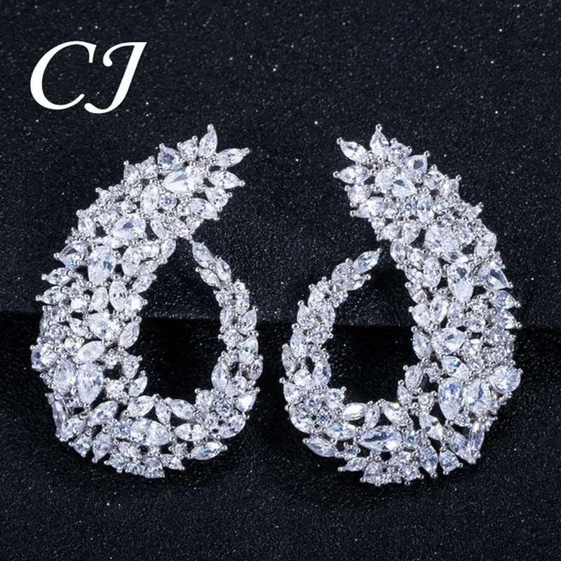 CANDICE Luxury 18K Rose Gold Plated Full Pave Multi Shape Rose Red and Pink Colo