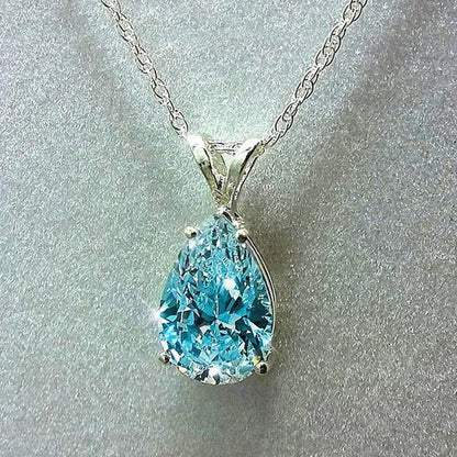 Elegant Bridal Clavicle Necklace 925 Sterling Silver Teardrop Amethyst Necklace