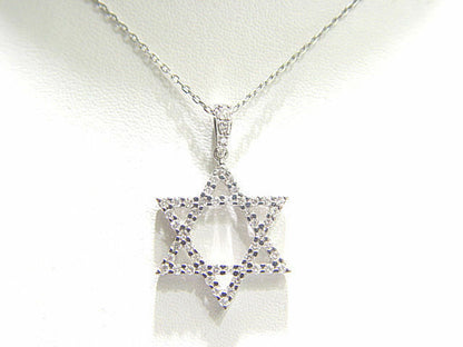 DIAMOND ROUND BRILLIANT SHAPE JEWISH STAR DIAMOND PENDANT