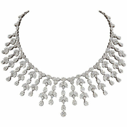 Grand Diamond Drop Necklace  31.68 carats of multi shape white diamonds F VS1/2
