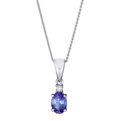Gin & Grace 10KT WG Tanzanite and Diamond Accent Pendant Necklace