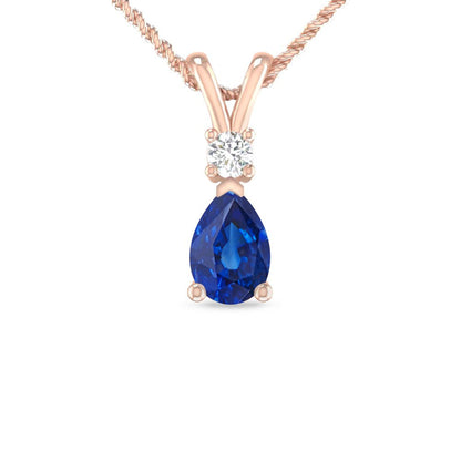 0.40 Carat 10K Rose Gold Tanzanite and round Lab Grown Diamond Solitaire Pendant
