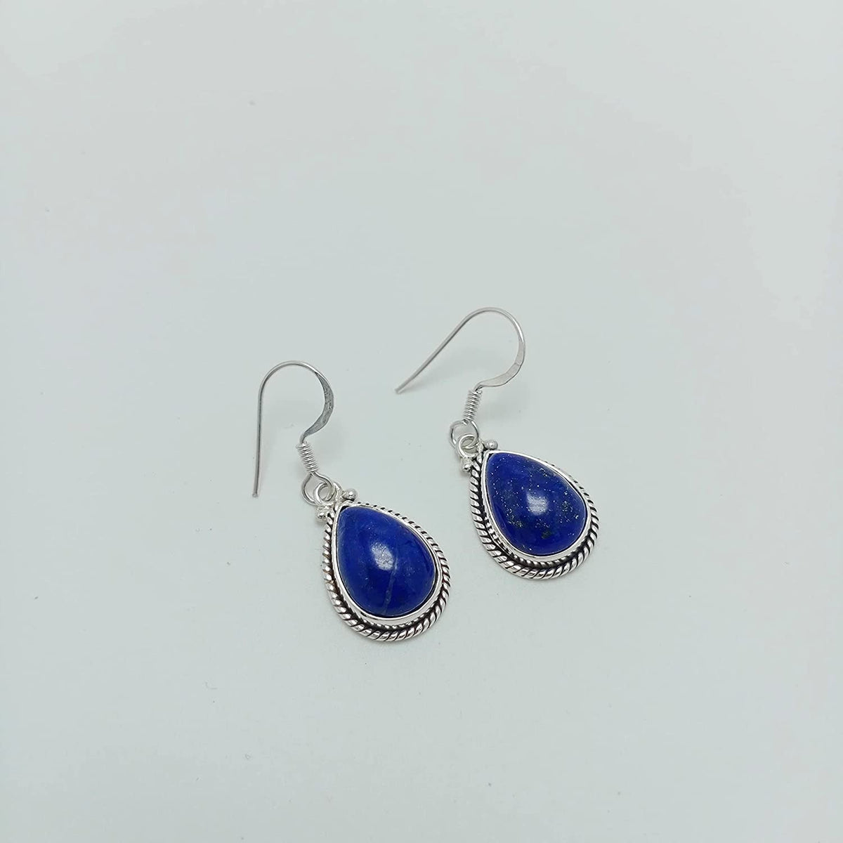 925 Sterling Silver Earring Lapis Lazuli Earring Handmade Gemstone Earring Pear