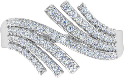 1/2 Carat Bypass Statement Diamond Ring in 10K Gold (I1-I2 Clarity)