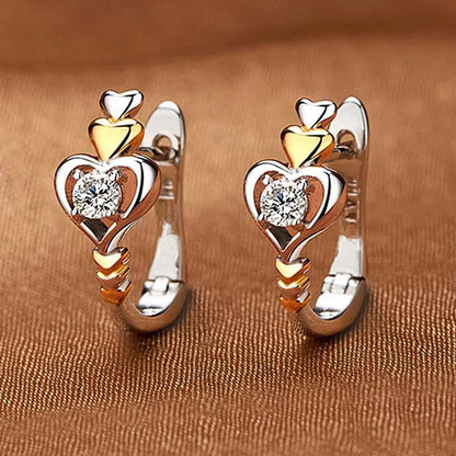 2021 New Arrival Creative Love Heart-Shaped Earrings, Beautiful Women'S Diamond