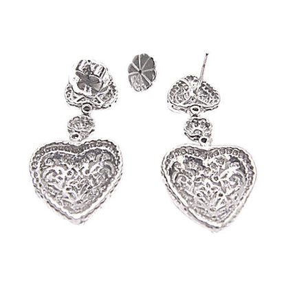 2.00 CT ROUND BRILLIANT UPSIDE DOWN HEART AND HEART DROP STYLE DIAMOND EARRING