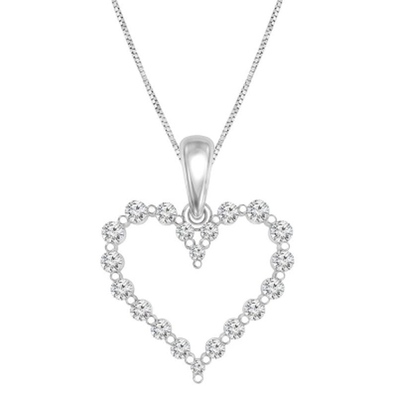 0.23 CT. T.W. Diamond Heart Pendant in 14K Gold