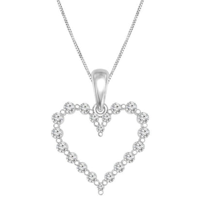 0.23 CT. T.W. Diamond Heart Pendant in 14K Gold