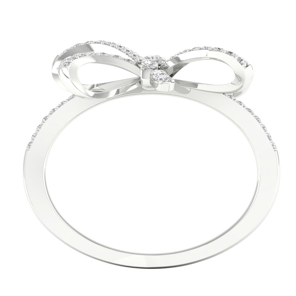 Imperial 1/5Ct TDW Diamond 10K White Gold Knot Ring (H-I, I2)