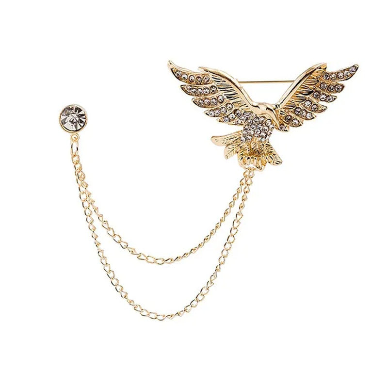 New Brooch Retro Tassel Inlaid Diamond Collar Pin Alloy Pin