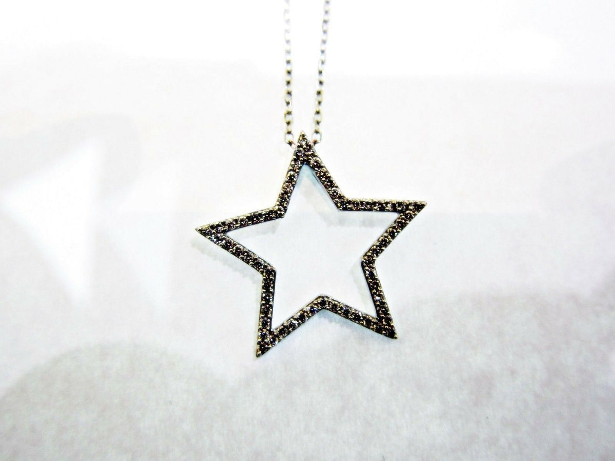 DIAMOND ROUND STAR PENDANT INCLUDED CHAIN .41 CT | 14 K GOLD