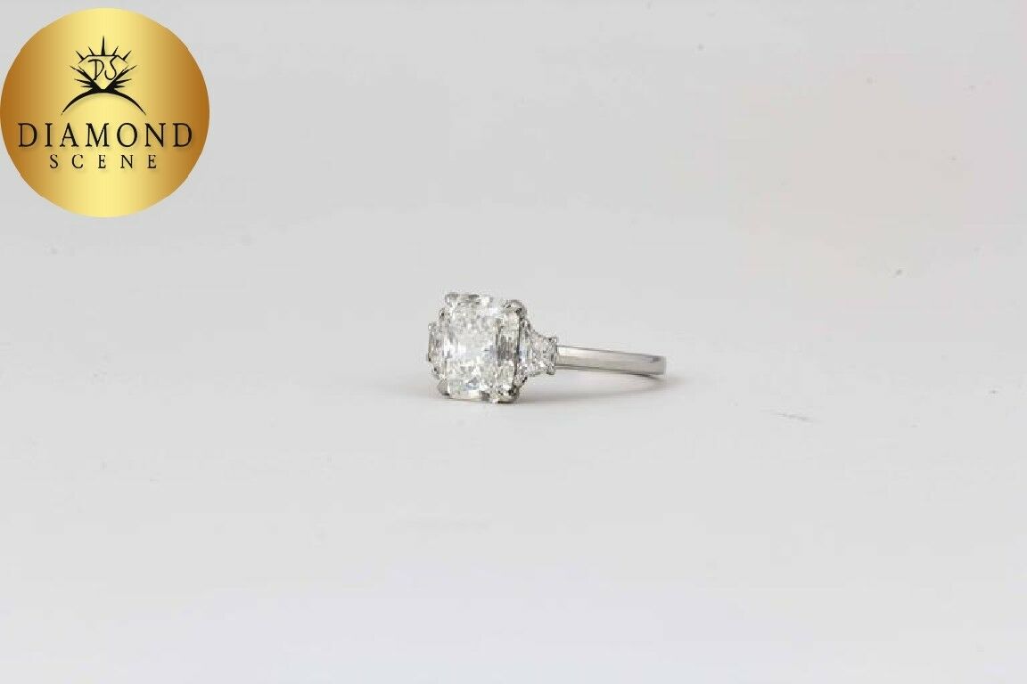 3 Carat GIA Radiant Cut Diamond Engagement Platinum Ring
