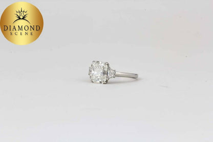 3 Carat GIA Radiant Cut Diamond Engagement Platinum Ring