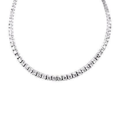 DIAMOND TENNIS NECKLACE 20 POINTERS SAME SIZE DIAMOND SET TO THE BACK