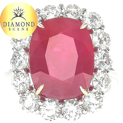 GRS CERTIFIED RUBY CUSHION SHAPE 13.80 LENGTH X11.30 WIDTH X7.05MM DEPTH DIAMOND