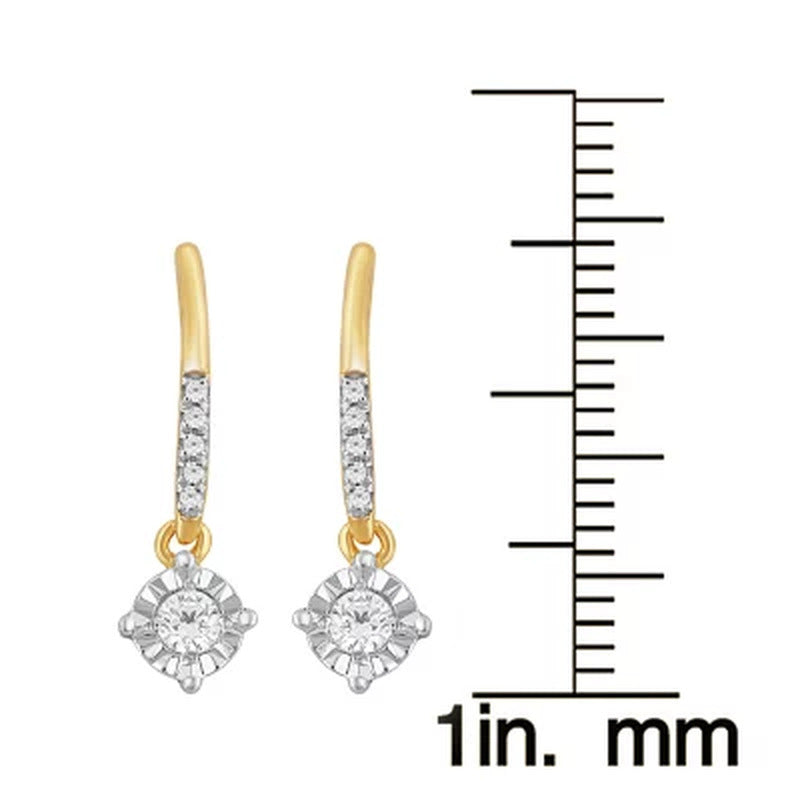 0.20 CT. T.W. Diamond Dangle Earrings in 14K Yellow Gold