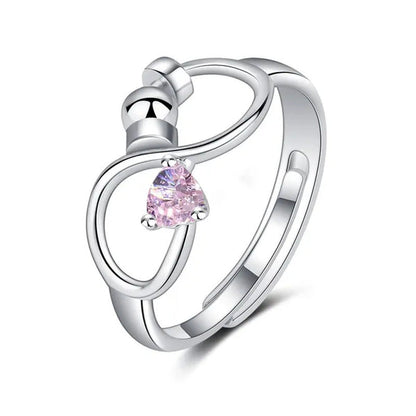 Fashion Accessories Women Jewelry Adjustable Ring Heart Ring Crystal Ring Births