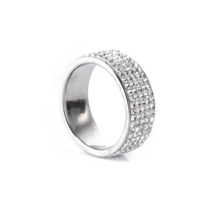 Luxury Woman Fashion Accessories Shiny Gold Color Ring Crystal Zircon Jewelry fo