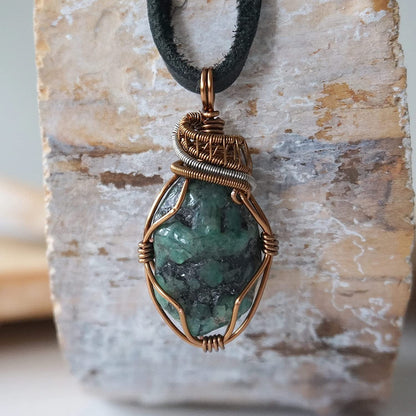 Men’S Green Emerald Necklace - Natural Emerald Necklace - May Birthstone - 24 In