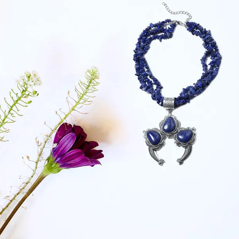 Shop LC Silvertone Lapis Lazuli Beaded Pendant Multi Strand Layered Necklace Uni