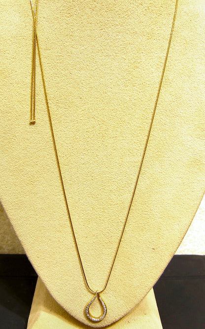 .25 CT DIAMOND HEART 34 INCH ADJUSTABLE BACK NECKLACE