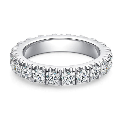 3MM 2-3Carat D Color Moissanite Wedding Band Rings for Women 925 Sterling Silver