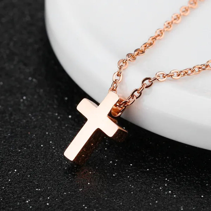 Simple Style Small Tiny Cute Cross Pendant Silver / Black / Rose Gold Exquisite