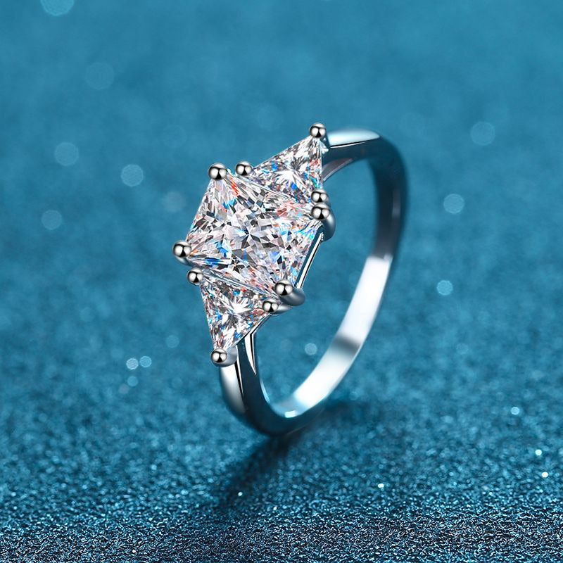 Radiant Cut 3Ct Full Moissante Wedding Rings for Women Lab Grown Diamond Promise