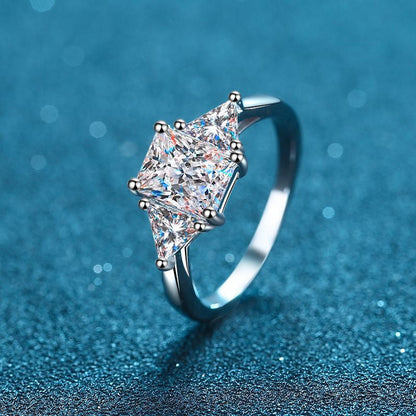 Radiant Cut 3Ct Full Moissante Wedding Rings for Women Lab Grown Diamond Promise