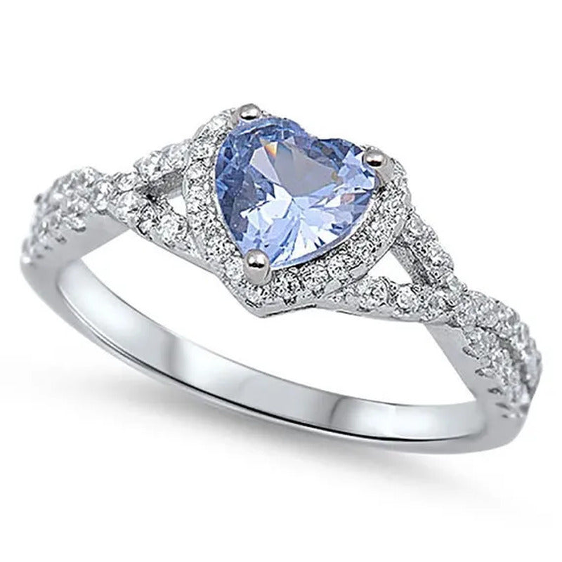 Sterling Silver .925 Women'S Diamond Cubic Zirconia CZ Infinity Heart Halo Band